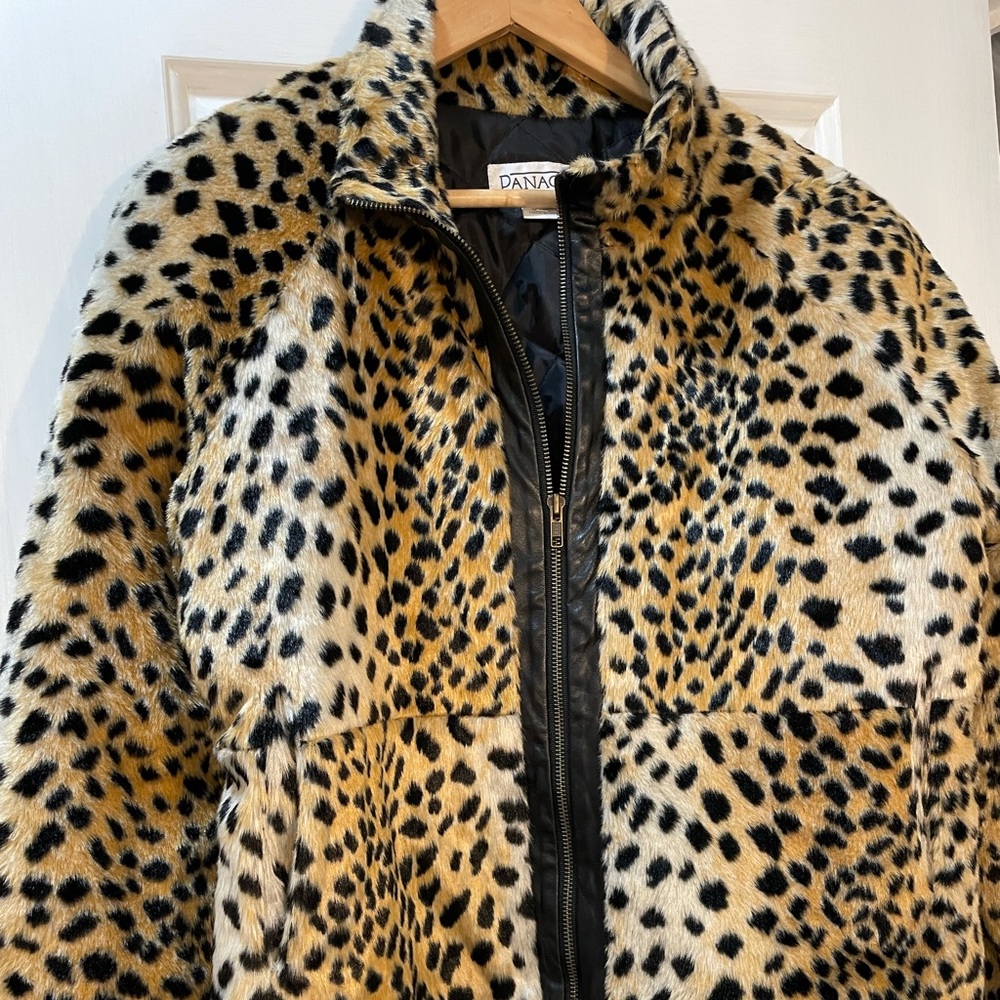 Vintage Panache faux fur cheetah leopard print jacket